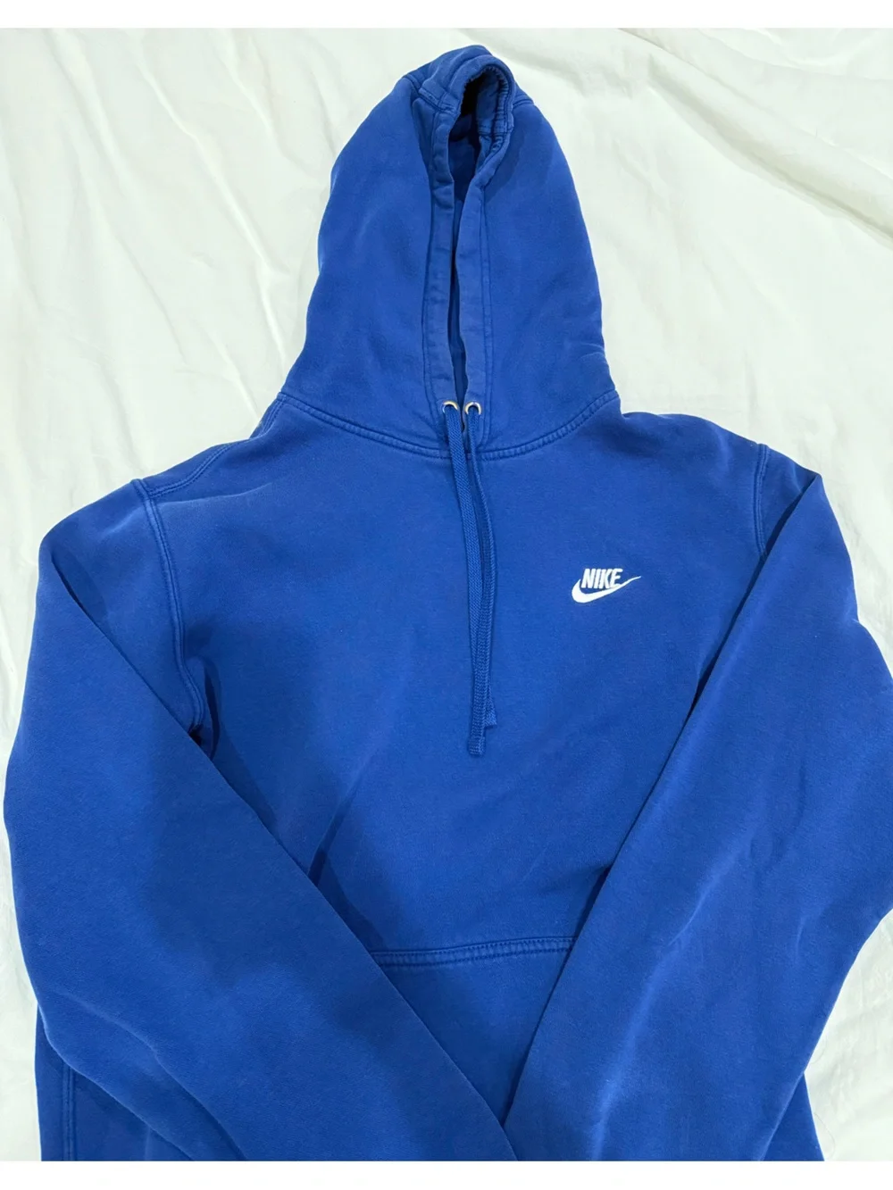Nike Royal Blue Pullover Hoodie with White Swoosh